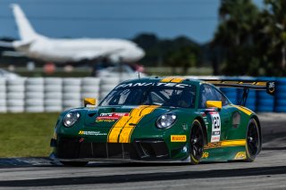 #120 Porsche 911 GT3-R (991.ii) of Adam Adelson and Elliott Skeer, 2023 Fanatec GT World Challenge America SRO, GT World Challenge America, Pro-Am, Sebring International Raceway Sep 22-24, Wright Motorsports
 | www.lagunasphotography.com