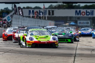 #45 Porsche 911 GT3-R 992 of Madison Snow and Jan Heylen, 2023 Fanatec GT World Challenge America SRO, GT World Challenge America, Pro-Am, Sebring International Raceway Sep 22-24, Wright Motorsports
 | www.lagunasphotography.com