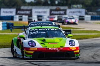 #45 Porsche 911 GT3-R 992 of Madison Snow and Jan Heylen, 2023 Fanatec GT World Challenge America SRO, GT World Challenge America, Pro-Am, Sebring International Raceway Sep 22-24, Wright Motorsports
 | www.lagunasphotography.com