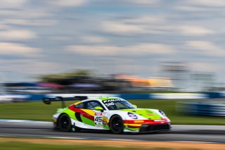 #45 Porsche 911 GT3-R 992 of Madison Snow and Jan Heylen, 2023 Fanatec GT World Challenge America SRO, GT World Challenge America, Pro-Am, Sebring International Raceway Sep 22-24, Wright Motorsports
 | www.lagunasphotography.com