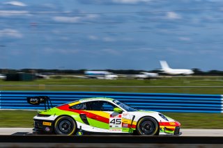 #45 Porsche 911 GT3-R 992 of Madison Snow and Jan Heylen, 2023 Fanatec GT World Challenge America SRO, GT World Challenge America, Pro-Am, Sebring International Raceway Sep 22-24, Wright Motorsports
 | www.lagunasphotography.com