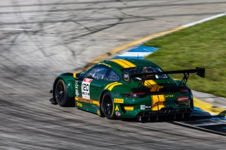#120 Porsche 911 GT3-R (991.ii) of Adam Adelson and Elliott Skeer, 2023 Fanatec GT World Challenge America SRO, GT World Challenge America, Pro-Am, Sebring International Raceway Sep 22-24, Wright Motorsports
 | www.lagunasphotography.com