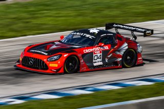 #04 Mercedes-AMG GT3 of George Kurtz and Colin Braun, 2023 Fanatec GT World Challenge America SRO, Crowdstrike by Riley Motorsports, GT World Challenge America, Pro-Am, Sebring International Raceway Sep 22-24
 | www.lagunasphotography.com