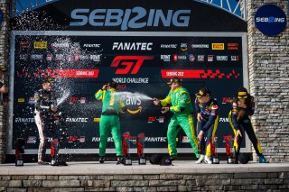 #120 Porsche 911 GT3-R (991.ii) of Adam Adelson and Elliott Skeer, 2023 Fanatec GT World Challenge America SRO, GT World Challenge America, Pro-Am, Sebring International Raceway Sep 22-24, Wright Motorsports
 | www.lagunasphotography.com