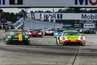#45 Porsche 911 GT3-R 992 of Madison Snow and Jan Heylen, 2023 Fanatec GT World Challenge America SRO, GT World Challenge America, Pro-Am, Sebring International Raceway Sep 22-24, Wright Motorsports
 | www.lagunasphotography.com