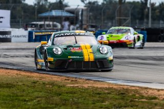 #120 Porsche 911 GT3-R (991.ii) of Adam Adelson and Elliott Skeer, 2023 Fanatec GT World Challenge America SRO, GT World Challenge America, Pro-Am, Sebring International Raceway Sep 22-24, Wright Motorsports
 | www.lagunasphotography.com