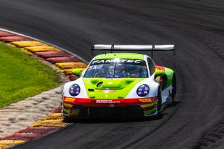 #45 Porsche 911 GT3-R 992 of Madison Snow and Jan Heylen, Aug. 18-20 2023 Fanatec GT World Challenge America SRO, GT World Challenge America, Pro-Am, Road America, Wright Motorsports
 | www.lagunasphotography.com