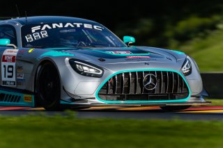 #19 Mercedes-AMG GT3 of Will Hardeman and Adam Carroll, Aug. 18-20 2023 Fanatec GT World Challenge America SRO, Esses Racing with Mercedes-Benz of Austin, GT World Challenge America, Pro-Am, Road America
 | www.lagunasphotography.com