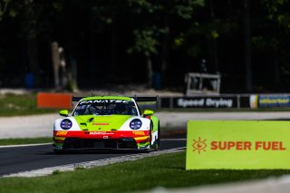 #45 Porsche 911 GT3-R 992 of Madison Snow and Jan Heylen, Aug. 18-20 2023 Fanatec GT World Challenge America SRO, GT World Challenge America, Pro-Am, Road America, Wright Motorsports
 | www.lagunasphotography.com