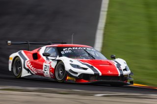 #21 Ferrari 296 GT3 of Manny Franco and Alessandro Balzan, Aug. 18-20 2023 Fanatec GT World Challenge America SRO, Conquest Racing, GT World Challenge America, Pro, Road America
 | www.lagunasphotography.com
