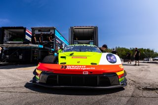 #45 Porsche 911 GT3-R 992 of Madison Snow and Jan Heylen, Aug. 18-20 2023 Fanatec GT World Challenge America SRO, GT World Challenge America, Pro-Am, Road America, Wright Motorsports
 | www.lagunasphotography.com