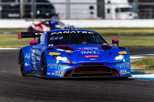 #007 Aston Martin Vantage AMR GT3 of Derek DeBoer, 2023 Fanatec GT World Challenge America SRO, Aston Martin Racing-TRG, GT World Challenge America, INDIANAPOLIS 8 HOUR presented by AWS, October 5-7, Pro-Am, Valentin Hasse-Clot, and Ben Tuck
 | www.lagunasphotography.com