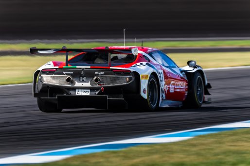 #21 Ferrari 296 GT3 of Manny Franco, 2023 Fanatec GT World Challenge America SRO, Alessandro Balzan, Conquest Racing, GT World Challenge America, INDIANAPOLIS 8 HOUR presented by AWS, October 5-7, Pro, and Lilou Wadoux-Ducellier
 | www.lagunasphotography.com