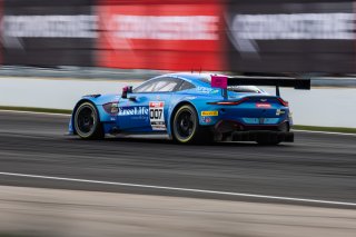 #007 Aston Martin Vantage AMR GT3 of Derek DeBoer, 2023 Fanatec GT World Challenge America SRO, Aston Martin Racing-TRG, GT World Challenge America, INDIANAPOLIS 8 HOUR presented by AWS, October 5-7, Pro-Am, Valentin Hasse-Clot, and Ben Tuck
 | www.lagunasphotography.com