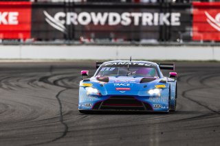 #007 Aston Martin Vantage AMR GT3 of Derek DeBoer, 2023 Fanatec GT World Challenge America SRO, Aston Martin Racing-TRG, GT World Challenge America, INDIANAPOLIS 8 HOUR presented by AWS, October 5-7, Pro-Am, Valentin Hasse-Clot, and Ben Tuck
 | www.lagunasphotography.com