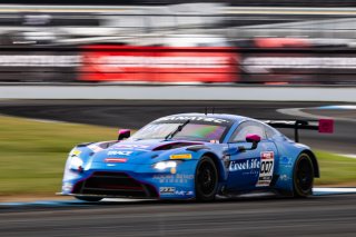 #007 Aston Martin Vantage AMR GT3 of Derek DeBoer, 2023 Fanatec GT World Challenge America SRO, Aston Martin Racing-TRG, GT World Challenge America, INDIANAPOLIS 8 HOUR presented by AWS, October 5-7, Pro-Am, Valentin Hasse-Clot, and Ben Tuck
 | www.lagunasphotography.com