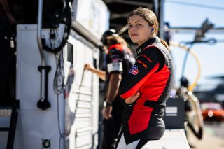#21 Ferrari 296 GT3 of Manny Franco, 2023 Fanatec GT World Challenge America SRO, Alessandro Balzan, Conquest Racing, GT World Challenge America, INDIANAPOLIS 8 HOUR presented by AWS, October 5-7, Pro, and Lilou Wadoux-Ducellier
 | www.lagunasphotography.com