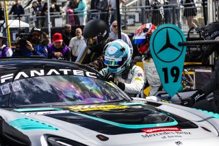 #19 Mercedes-AMG GT3 of Will Hardeman and Adam Carroll, Esses Racing with Mercedes-Benz of Austin, GT World Challenge America, Pro-Am, FANATEC GT World Challenge America Powered by AWS, SRO America, Sonoma Raceway, Sonoma, CA, April 2024.
 | Fabian Lagunas / SRO