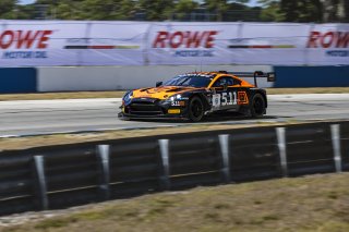 #8 Aston Martin Vantage AMR GT3 2024 of Elias Sabo and Andy Lee, Flying Lizard Motorsports, GT World Challenge America, Pro-Am, FANATEC GT World Challenge America Powered by AWS, SRO America, Sebring International Raceway, Sebring, FL May 3 - 5 2024.
 | Fabian Lagunas / SRO
