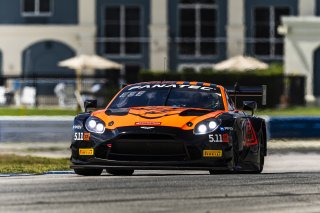 #8 Aston Martin Vantage AMR GT3 2024 of Elias Sabo and Andy Lee, Flying Lizard Motorsports, GT World Challenge America, Pro-Am, FANATEC GT World Challenge America Powered by AWS, SRO America, Sebring International Raceway, Sebring, FL May 3 - 5 2024.
 | Fabian Lagunas / SRO