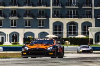 #8 Aston Martin Vantage AMR GT3 2024 of Elias Sabo and Andy Lee, Flying Lizard Motorsports, GT World Challenge America, Pro-Am, FANATEC GT World Challenge America Powered by AWS, SRO America, Sebring International Raceway, Sebring, FL May 3 - 5 2024.
 | Fabian Lagunas / SRO