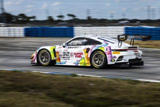 #32 Porsche 911 GT3-R of Kyle Washington and Tom Sargent, GMG Racing, GT World Challenge America, Pro-Am, FANATEC GT World Challenge America Powered by AWS, Sebring International Raceway, Sebring, FL May 3 - 5 2024.
 | Fabian Lagunas / SRO