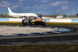#8 Aston Martin Vantage AMR GT3 2024 of Elias Sabo and Andy Lee, Flying Lizard Motorsports, GT World Challenge America, Pro-Am, FANATEC GT World Challenge America Powered by AWS, SRO America, Sebring International Raceway, Sebring, FL May 3 - 5 2024.
 | Fabian Lagunas / SRO