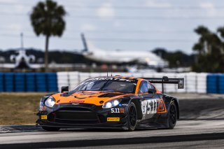 #8 Aston Martin Vantage AMR GT3 2024 of Elias Sabo and Andy Lee, Flying Lizard Motorsports, GT World Challenge America, Pro-Am, FANATEC GT World Challenge America Powered by AWS, SRO America, Sebring International Raceway, Sebring, FL May 3 - 5 2024.
 | Fabian Lagunas / SRO