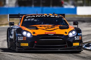 #8 Aston Martin Vantage AMR GT3 2024 of Elias Sabo and Andy Lee, Flying Lizard Motorsports, GT World Challenge America, Pro-Am, FANATEC GT World Challenge America Powered by AWS, SRO America, Sebring International Raceway, Sebring, FL May 3 - 5 2024.
 | Fabian Lagunas / SRO