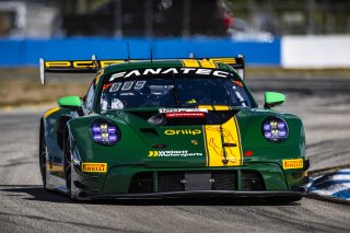 #120 Porsche 911 GT3-R of Adam Adelson and Elliott Skeer, Wright Motorsports, GT World Challenge America, Pro, FANATEC GT World Challenge America Powered by AWS, SRO America, Sebring International Raceway, Sebring, FL May 3 - 5 2024.
 | Fabian Lagunas / SRO