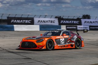 #04 Mercedes-AMG GT3 of George Kurtz and Colin Braun, Crowdstrike by Riley Motorsports, GT World Challenge America, Pro-Am, FANATEC GT World Challenge America Powered by AWS, SRO America, Sebring International Raceway, Sebring, FL May 3 - 5 2024.
 | Fabian Lagunas / SRO