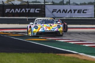 #32 Porsche 911 GT3-R of Kyle Washington and Tom Sargent, GMG Racing, GT World Challenge America, Pro-Am, FANATEC GT World Challenge America Powered by AWS, COTA, Austin, TX May 17 - 19 2024.
 | Fabian Lagunas / SRO