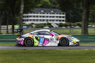 #32 Porsche 911 GT3-R of Kyle Washington and Tom Sargent, GMG Racing, GT World Challenge America, Pro-Am, FANATEC GT World Challenge America Powered by AWS, VIR, Alton, VA July 19 - 21 2024.
 | Fabian Lagunas / SRO      
