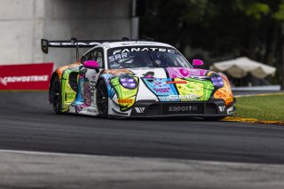 #32 Porsche 911 GT3-R of Kyle Washington and Tom Sargent, GMG Racing, GT World Challenge America, Pro-Am, FANATEC GT World Challenge America Powered by AWS, Road America, Elkhart Lake, WI August 16 - 18 2024.
 | Fabian Lagunas / SRO           