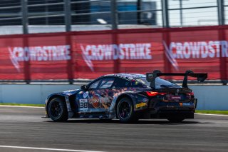 #38 BMW M4 GT3 of Samantha Tan, John Capestro-Dubets, and Neil Verhagen, ST Racing, GT World Challenge America, Pro-Am, SRO America, FANATEC GT World Challenge America Powered by AWS, INDY, Indianapolis, IN October 3 - 6 2024.
 | Fabian Lagunas/SRO