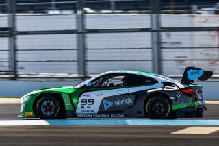 #99 BMW M4 GT3 of Kenton Koch, Conor Daly, and Connor De Phillippi, Random Vandals Racing, IGTC, IGTC Pro, FANATEC GT World Challenge America Powered by AWS, SRO America, INDY, Indianapolis, IN October 3 - 6 2024.
 | Fabian Lagunas/SRO