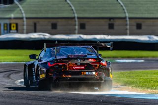 #28 BMW M4 GT3 of Varun Chocksey, Bill Auberlen, and Philipp Eng, ST Racing, GT World Challenge America, Pro, SRO America, FANATEC GT World Challenge America Powered by AWS, INDY, Indianapolis, IN October 3 - 6 2024.
 | Fabian Lagunas/SRO