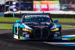 #29 BMW M4 GT3 of Justin Rothberg, Robby Foley, and Patrick Gallagher, Turner Motorsport, GT World Challenge America, Pro-Am, FANATEC GT World Challenge America Powered by AWS, INDY, Indianapolis, IN October 3 - 6 2024.
 | Fabian Lagunas/SRO