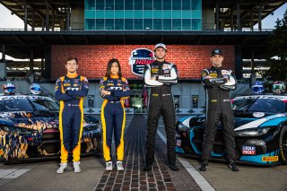#38 BMW M4 GT3 of Samantha Tan and Neil Verhagen, ST Racing, and #29 BMW M4 GT3 of Justin Rothberg and Robby Foley, Turner Motorsport, GT World Challenge America, Pro-Am Championship Contenders, FANATEC GT World Challenge America Powered by AWS, INDY, Ind | Fabian Lagunas/SRO