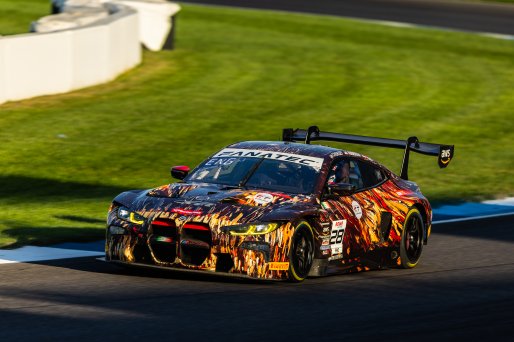 #28 BMW M4 GT3 of Varun Chocksey, Bill Auberlen, and Philipp Eng, ST Racing, GT World Challenge America, Pro, SRO America, FANATEC GT World Challenge America Powered by AWS, INDY, Indianapolis, IN October 3 - 6 2024.
 | Fabian Lagunas/SRO