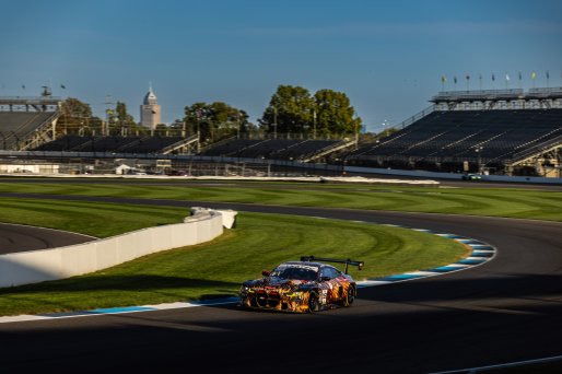 #28 BMW M4 GT3 of Varun Chocksey, Bill Auberlen, and Philipp Eng, ST Racing, GT World Challenge America, Pro, SRO America, FANATEC GT World Challenge America Powered by AWS, INDY, Indianapolis, IN October 3 - 6 2024.
 | Fabian Lagunas/SRO
