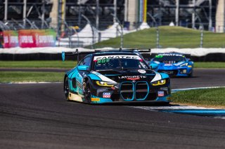 #29 BMW M4 GT3 of Justin Rothberg, Robby Foley, and Patrick Gallagher, Turner Motorsport, GT World Challenge America, Pro-Am, FANATEC GT World Challenge America Powered by AWS, INDY, Indianapolis, IN October 3 - 6 2024.
 | Fabian Lagunas/SRO