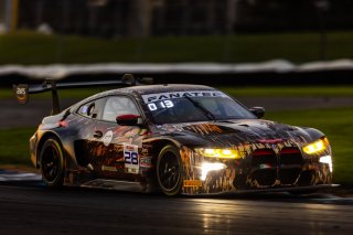 #28 BMW M4 GT3 of Varun Chocksey, Bill Auberlen, and Philipp Eng, ST Racing, GT World Challenge America, Pro, SRO America, FANATEC GT World Challenge America Powered by AWS, INDY, Indianapolis, IN October 3 - 6 2024.
 | Fabian Lagunas/SRO