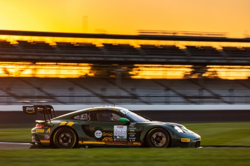 #120 Porsche 911 GT3-R of Adam Adelson, Elliott Skeer, and Laurin Heinrich, Wright Motorsports, GT World Challenge America, Pro, FANATEC GT World Challenge America Powered by AWS, SRO America, INDY, Indianapolis, IN October 3 - 6 2024.
 | Fabian Lagunas/SRO