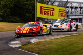 #88 Ferrari 296 GT3 of Custodio Toledo and Riccardo Agostini, AF Corse, GT World Challenge America, Pro-Am, SRO America, FANATEC GT World Challenge America Powered by AWS, Barber Motorsports Park, Leeds, AL September 6 - 8 2024.
 | Fabian Lagunas