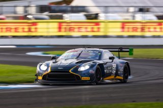 #24 Aston Martin Vantage AMR GT3 EVO of Gray Newell / Zach Robichon / Darren Turner, Heart of Racing Team, Indy 8H, Pro-Am, SRO America, Indianapolis Motor Speedway, Indianapolis, IN, Oct 16–19, 2025
 | Fabian Lagunas | www.lagunasphotography.com | For SRO Motorsports Group 2025
