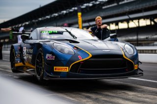 #24 Aston Martin Vantage AMR GT3 EVO of Gray Newell / Zach Robichon / Darren Turner, Heart of Racing Team, Indy 8H, Pro-Am, SRO America, Indianapolis Motor Speedway, Indianapolis, IN, Oct 16–19, 2025
 | Jason Doudt / SRO Motorsports Group