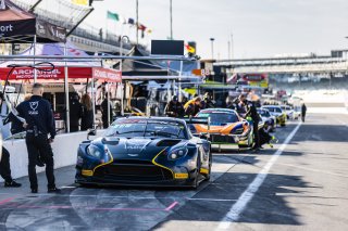 #24 Aston Martin Vantage AMR GT3 EVO of Gray Newell / Zach Robichon / Darren Turner, Heart of Racing Team, Indy 8H, Pro-Am, SRO America, Indianapolis Motor Speedway, Indianapolis, IN, Oct 16–19, 2025
 | Fabian Lagunas | www.lagunasphotography.com | For SRO Motorsports Group 2025