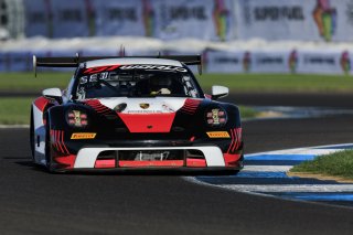 #18 Porsche 911 GT3 R (992) of Alex Sedgwick / Jan Heylen / Alessio Picariello, RS1, Indy 8H, IGTC, Pro, SRO America, Indianapolis Motor Speedway, Indianapolis, IN, Oct 16–19, 2025
 | Fabian Lagunas | www.lagunasphotography.com | For SRO Motorsports Group 2025