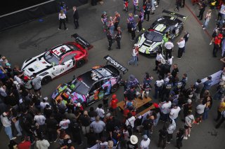 #32 Porsche 911 GT3-R (992) EVO of Kyle Washington and Tom Sargent, GMG Racing, GT World Challenge America, Pro-Am, SRO America, Sonoma Raceway, Sonoma, CA, Mar 27 - 29, 2026 #34 Mercedes-AMG GT3 EVO of Michai Stephens and Mikael Grenier, JMF Motorsports, | Andrew Miterko Photography LLC &copy;2026